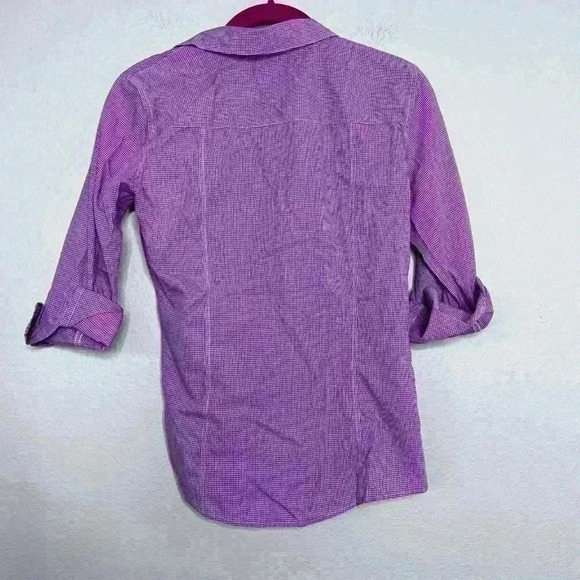 Brooks Brothers Womens Non Iron Button Shirt Red White Gingham Cotton Size 4P - Picture 6 of 6